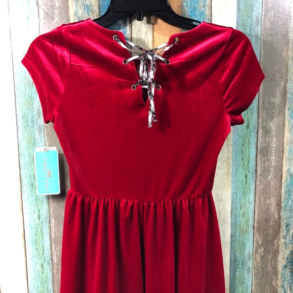 Copper Key Girls Velvet Holiday Dress - Picture 2 of 4